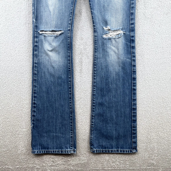 Diesel Jeans Women 26 Blue Bootcut 32" Inseam Italy Made 100% Cotton Midrise Y2K - Picture 3 of 14